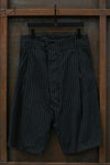 Boris Bidjan Saberi Striped Casual Shorts Cotton P1.1 F1603D-RH Dyed Black